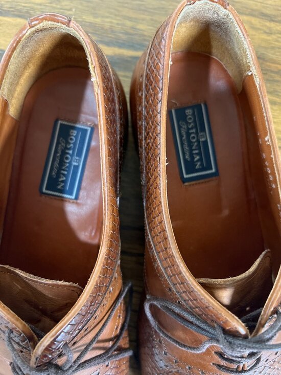 vintage Bostonian Florentine brown leather oxfords 8.5W 8 1/2 wide main image 5